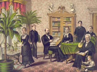 James Garfield och hans familj, pub. Kurz & Allison, ca 1882